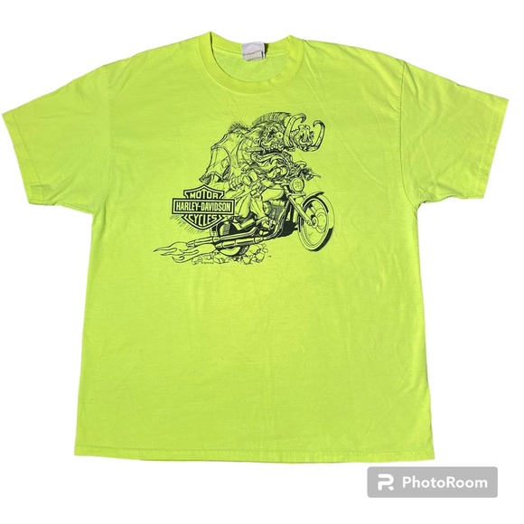 Harley-Davidson Other - Harley Davidson Grand Rapids Michigan Mens T shirt XL Neon Yellow Biker Tees